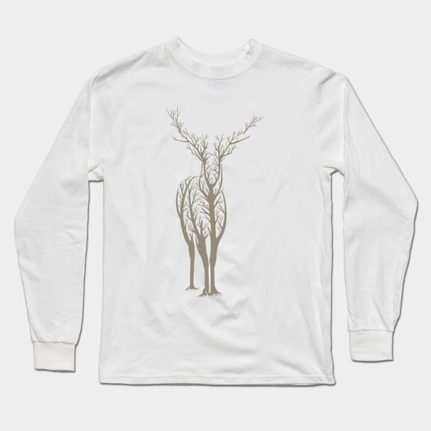 Big Buck Series: Tree Buck Long Sleeve T-Shirt by Jarecrow 